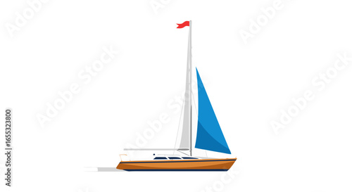 Elegant yacht vector illustration featuring modern design elements and a clean aesthetic, ideal for nautical themes and sailing adventures