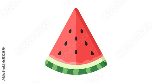 Vibrant watermelon slice illustration featuring crisp rind and scattered seeds conveys summer fruit enjoyment and healthy eating habits with a fresh
