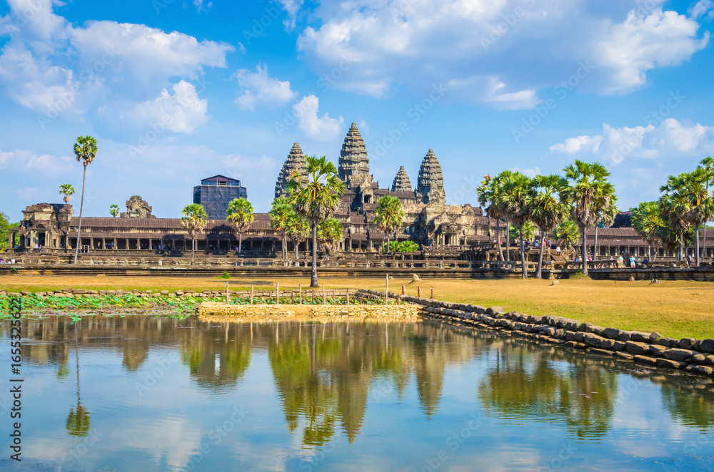 Naklejka premium Ancient temple complex Angkor Wat, Siem Reap, Cambodia.