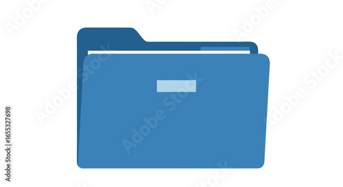 Graphical rendition of a blue document folder for computer file management illustration