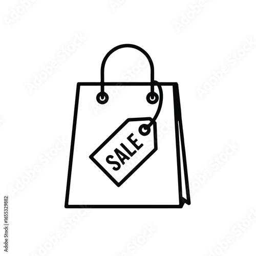 Exciting shopping bag with 'Sale' tag, perfect for announcing discounts, promotions, and retail events, capturing consumer interest and driving sales opportunities.
