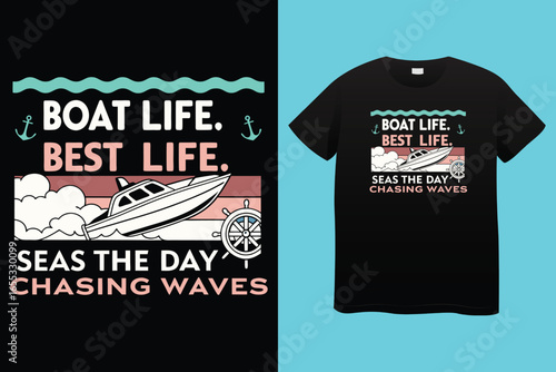 I am the boat captain - Boat Captain T Shirt Design, Hand drawn lettering phrase, Isolated on Black background, For the design of postcards, cups, card, posters.