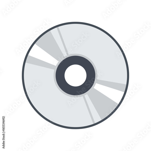 A compact disc with a dark gray center on a white background.