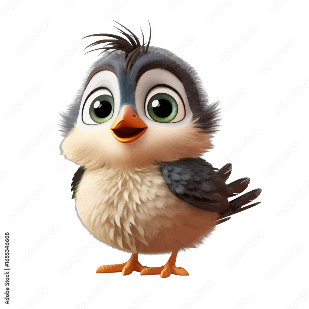 Naklejka premium 3d robin bird