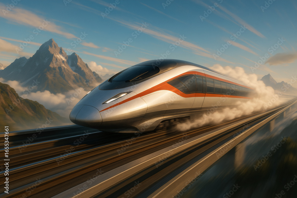 Obraz premium Futuristic Bullet Train