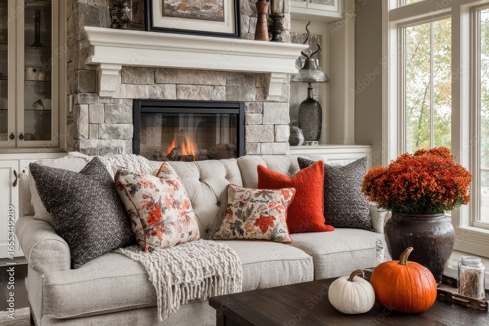 Fototapeta premium Autumn Living Room Scene