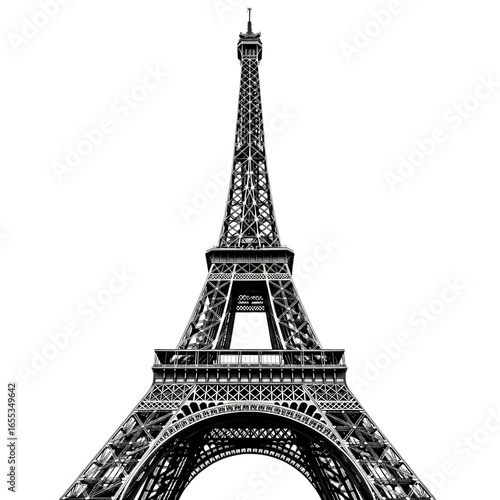 Majestic Eiffel Tower: A Striking Black and White Photograph