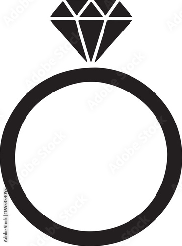 A silhouette of a Wedding ring or engagement ring  vector illustration