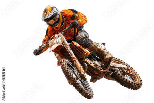 Motocross rider in mid-air