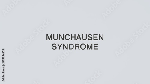 Munchausen Syndrome word diagnosed with a stethoscope held in hand on a white background, illustrating factitious disorder assessment, psychiatric evaluation, medical care, and patient awareness