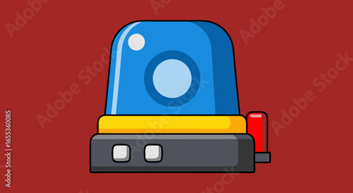 Emergency Beacon Icon: A stylized, bold illustration of an emergency beacon, with bright blue lights and a prominent lens, signifying urgency and immediate attention. 