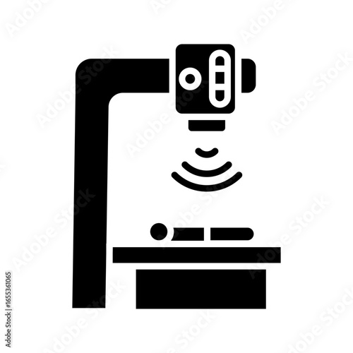 Radiation therapy icon. Simple design. Line vector. Isolate on white background.
