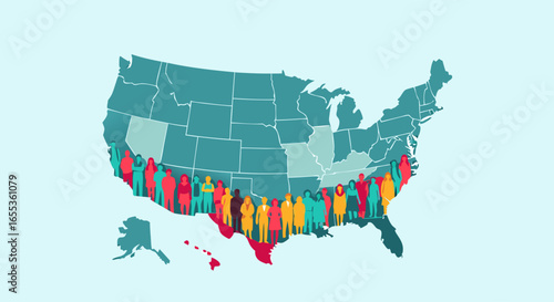 USA Population Mapping: A visually striking representation of population distribution across the United States, highlighting the concentration of people in various regions.