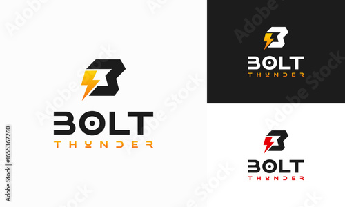 Free Download B Initial Bolt Thunder logo designs concept vector, Electricity Technology designs template - GFXLoad