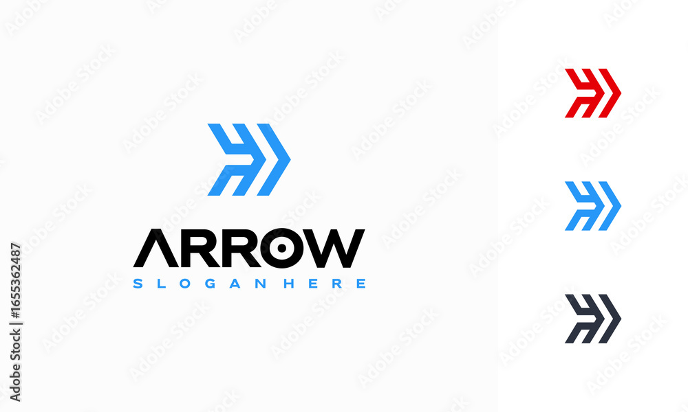 Fototapeta premium Simple Arrow logo designs concept vector, Line Fast Logistic logo template