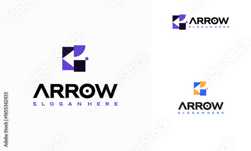 Simple Arrow logo designs concept vector, Line Fast Logistic logo template