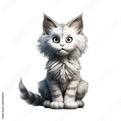 cute black and white cat