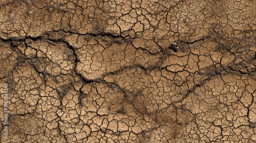 Cracked earth texture, parched land, intricate patterns, dried mud flats