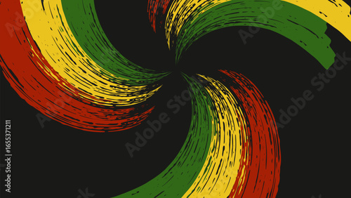 Black History Month African American history card celebration. Red yellow green color. Web page banner poster design. Vector.