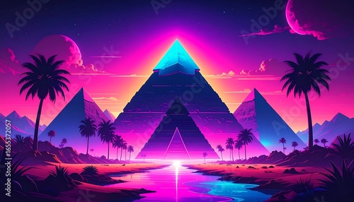 Neon pyramid landscape (1)