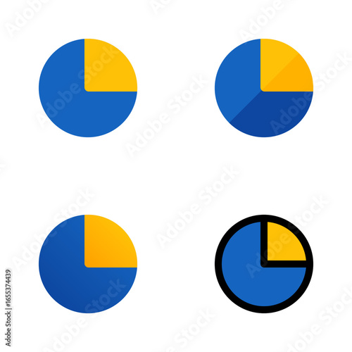 Free Download Pie Chart Icons - 4 Colored Solid & Outline statistics Symbols for Business, Corporate & UI - GFXLoad