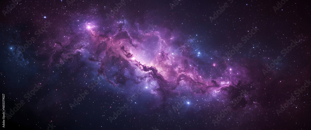 Fototapeta premium Vibrant Purple Blue Galaxy Nebula