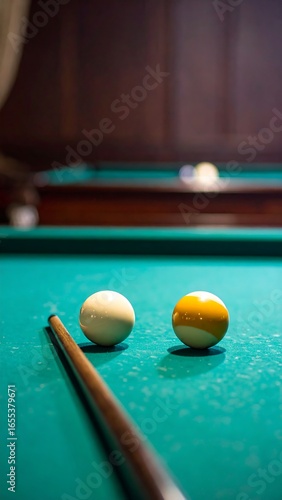 Wallpaper Mural Two billiard balls on a pool table Torontodigital.ca