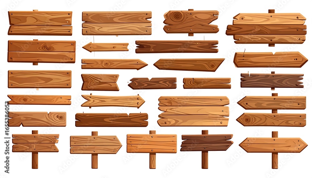 Fototapeta premium Wooden sign collection