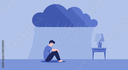 flat illustration of a frustrated man
