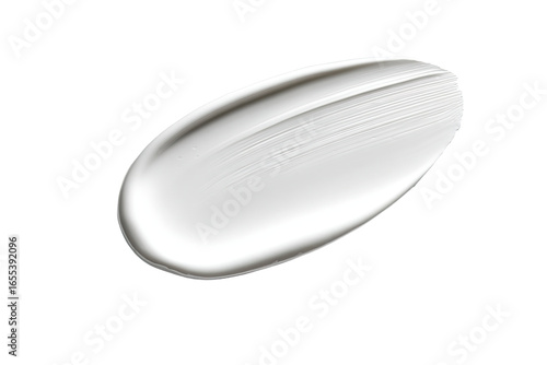 Oval smear of smooth, light gray paint or cosmetic product