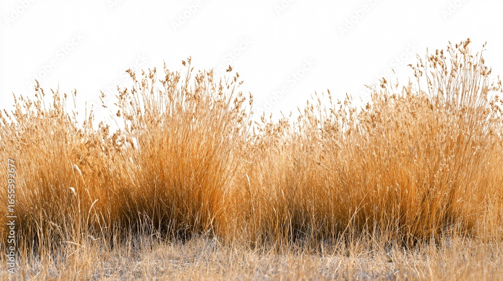Obraz premium Isolated Cutout of Dried Grass Meadows in Savanna Field