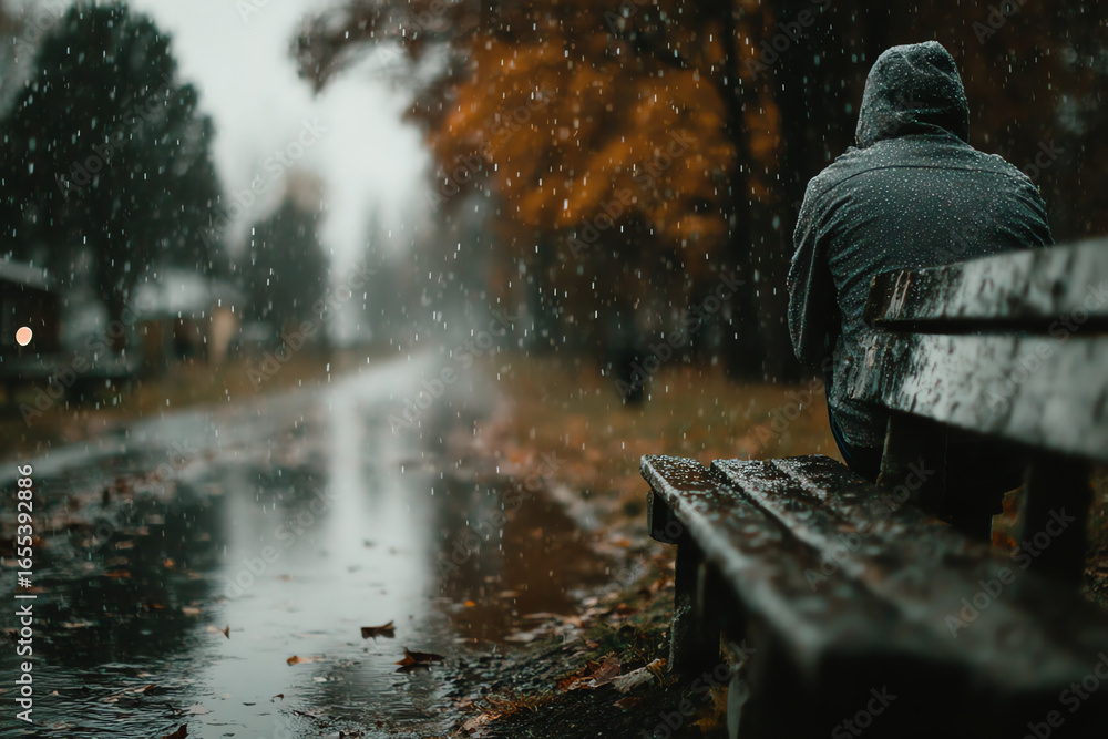 Obraz premium Solitude in the Rain