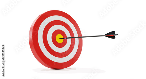 An arrow hit the center of the target showcasing precision and achievement