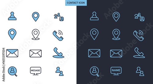 Versatile and Modern Contact Icon Set for Websites and Digital Marketing Needs