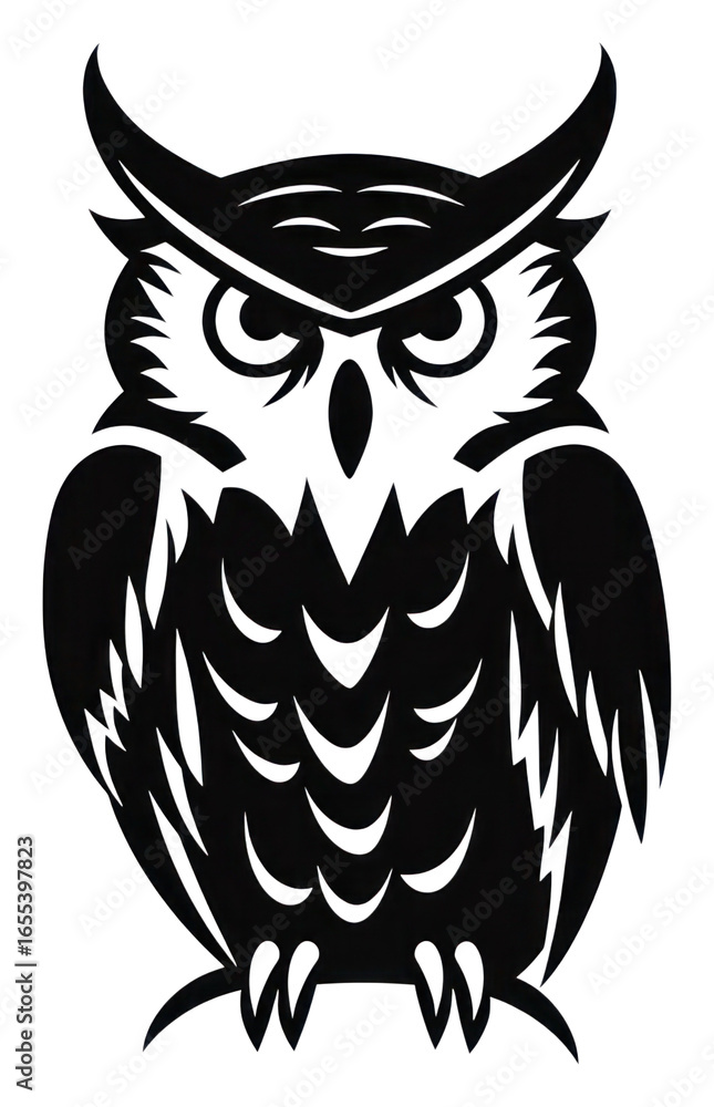 Fototapeta premium PNG Owl ammunition weaponry stencil.