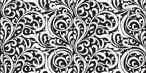elegant vintage baroque swirl pattern seamless vector design ideal for luxury backgrounds and graphic projects