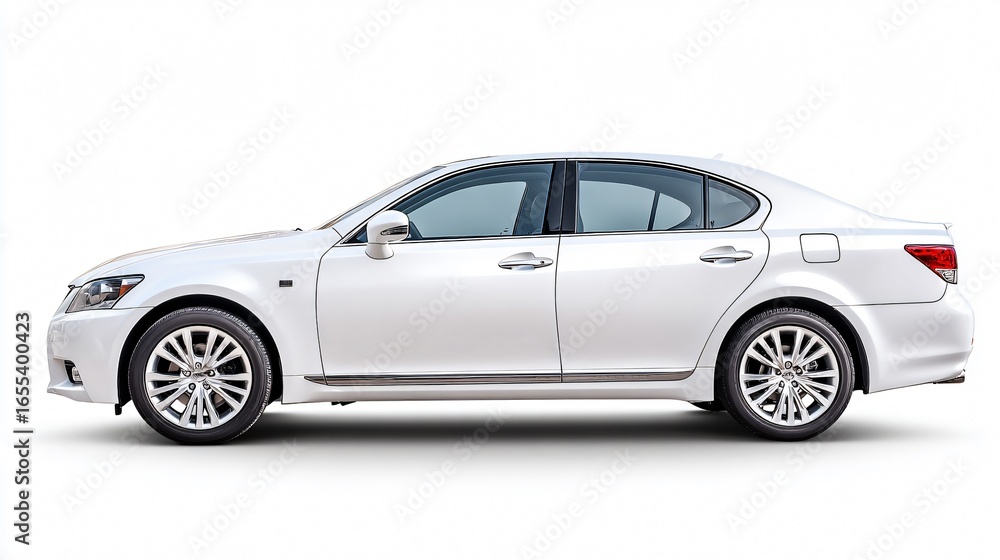 Fototapeta premium Modern Passenger Car Isolated on White Background for Professional Presentations