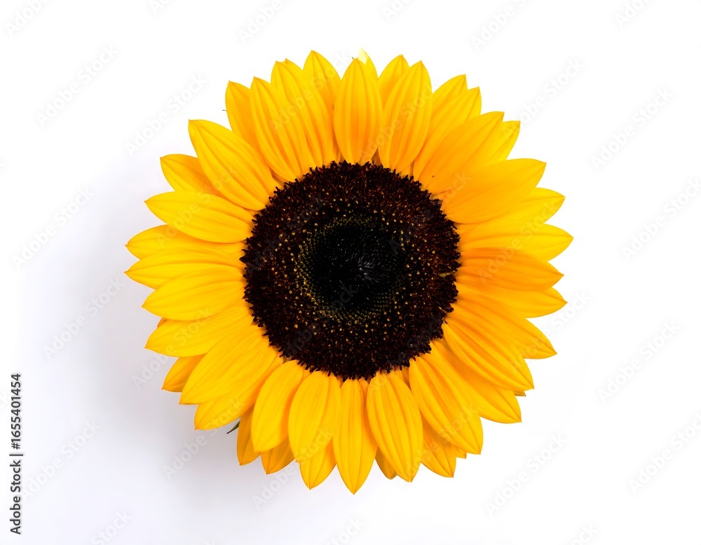 Fototapeta premium Sunflower close-up on white background