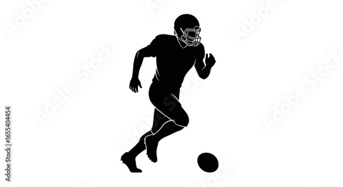powerful silhouette of american football player in motion dynamic action shot for sports websites game day graphics and team marketing materials