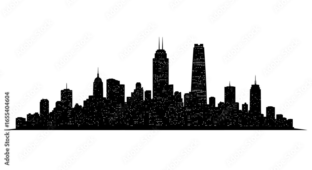 Obraz premium sleek cityscape silhouette perfect for urban design travel brochures and modern citythemed projects