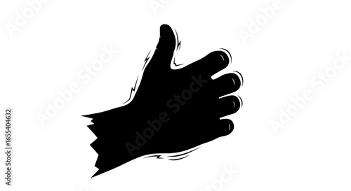 silhouette of a hand giving a thumbs up powerful positive feedback graphic for websites social media and app design