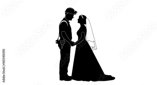 silhouette of a bride and groom a timeless symbol of love and commitment for wedding invitations announcements and romantic designs