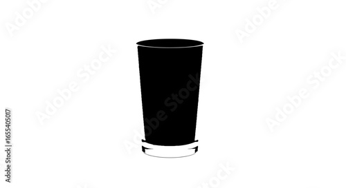 simple black silhouette of a tall glass perfect for menu design website mockups or minimalist branding projects
