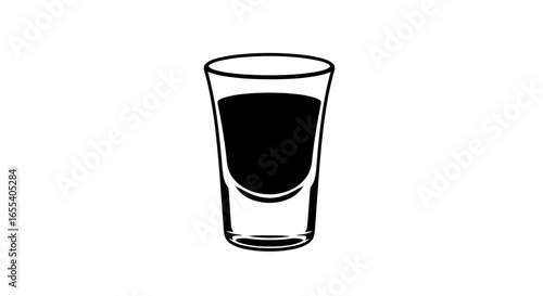 simple shot glass icon perfect for menus websites and alcoholrelated designs black and white silhouette graphic