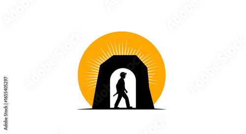 emerging from darkness a silhouette of hope progress and new beginnings ideal for business motivation and transition concepts