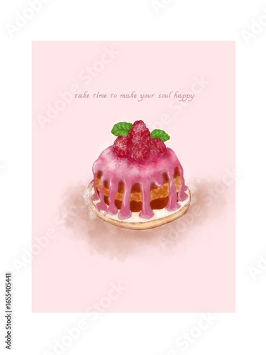 chocolate cake with strawberries
Illustration of chocolate cake