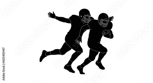 american football silhouette intense tackle dynamic action gridiron competition sports graphic for websites social media and print designs
