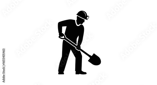 hardworking miner with shovel illustrating determination extraction and resourcefulness in mining construction and industrial design