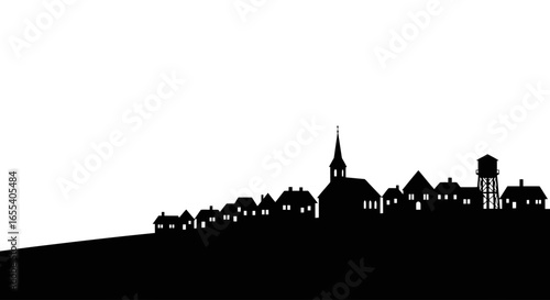 peaceful small town silhouette perfect for rural community and historical designs websites and presentations