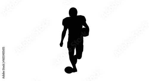 powerful silhouette of american football player running with ball perfect for sports websites team logos and game day graphics